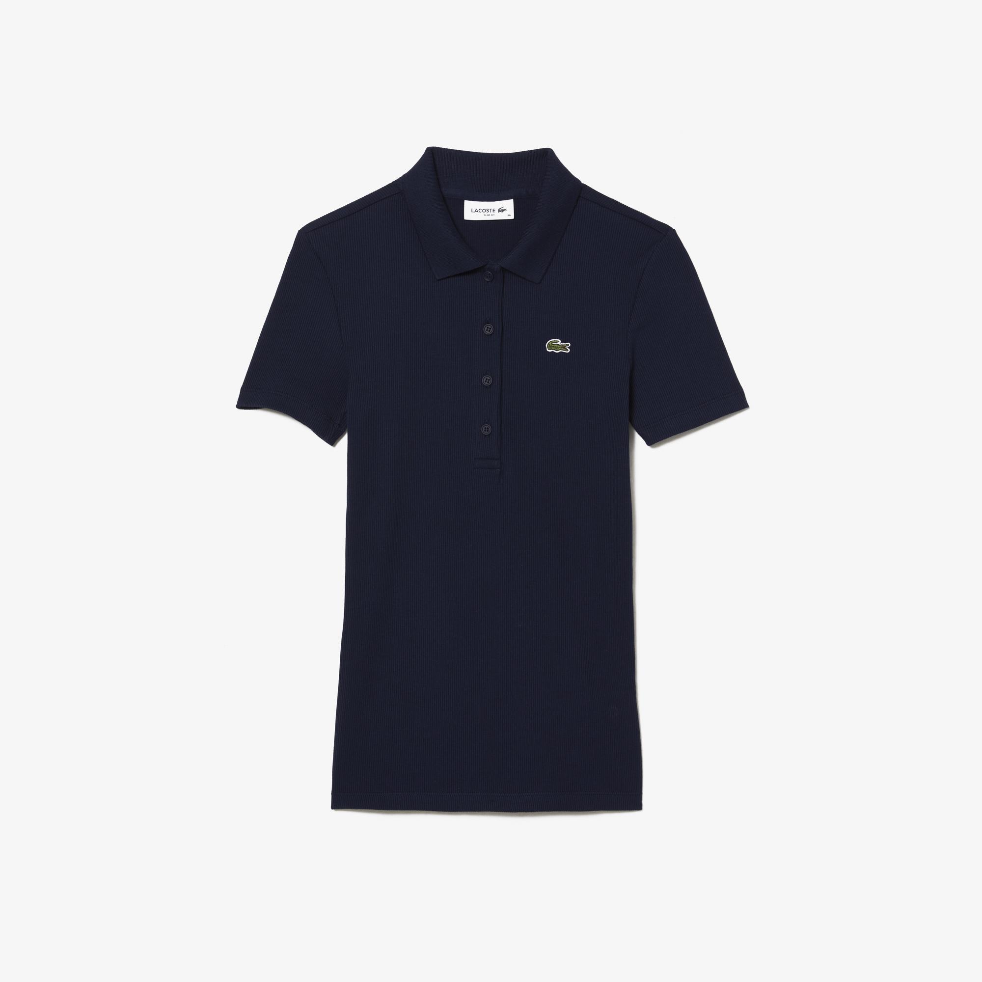 Lacoste Kadın Slim Fit Organik Pamuk Lacivert Polo