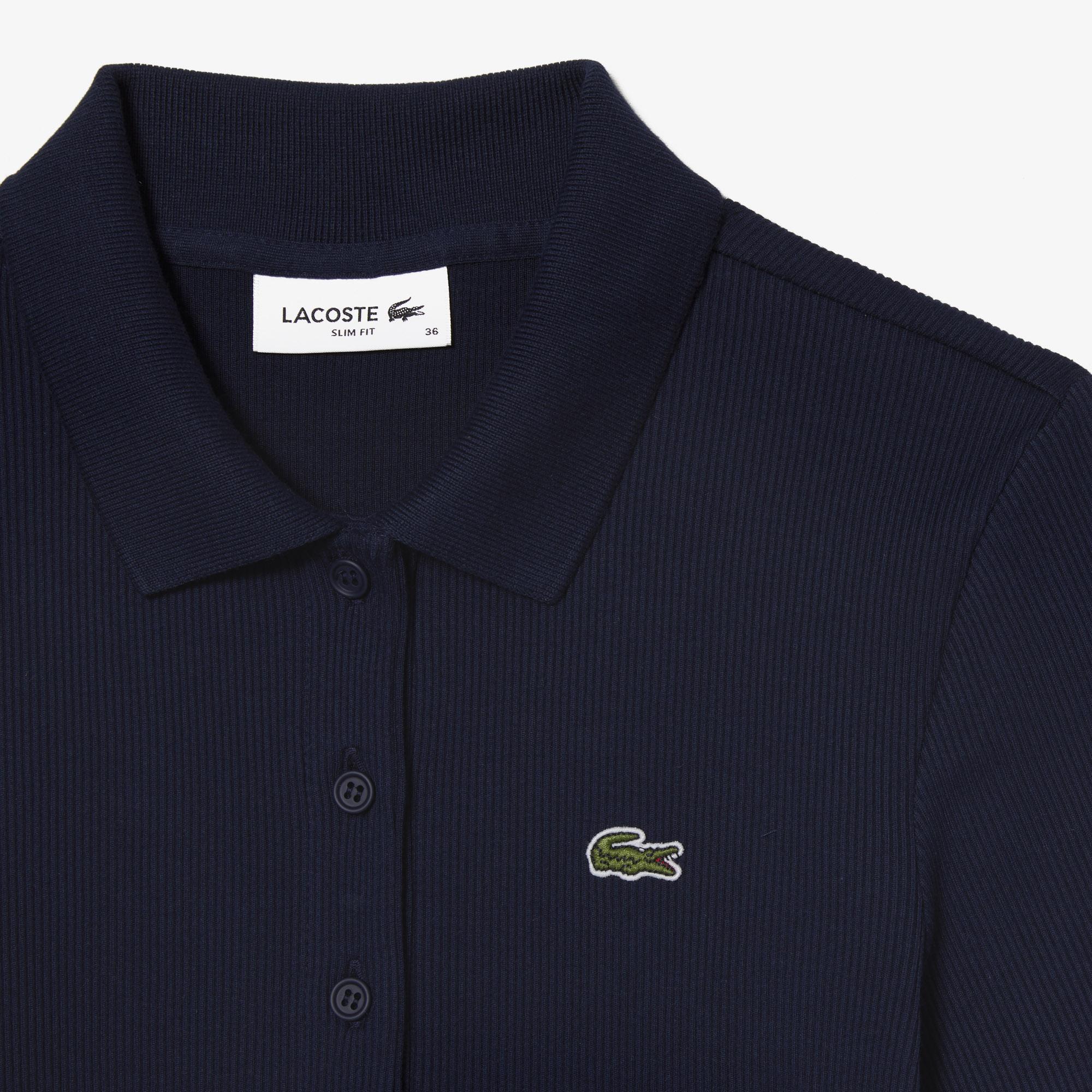 Lacoste Kadın Slim Fit Organik Pamuk Lacivert Polo
