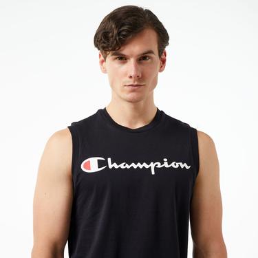  Champion Sleeveless Crewneck Erkek Siyah T-shirt