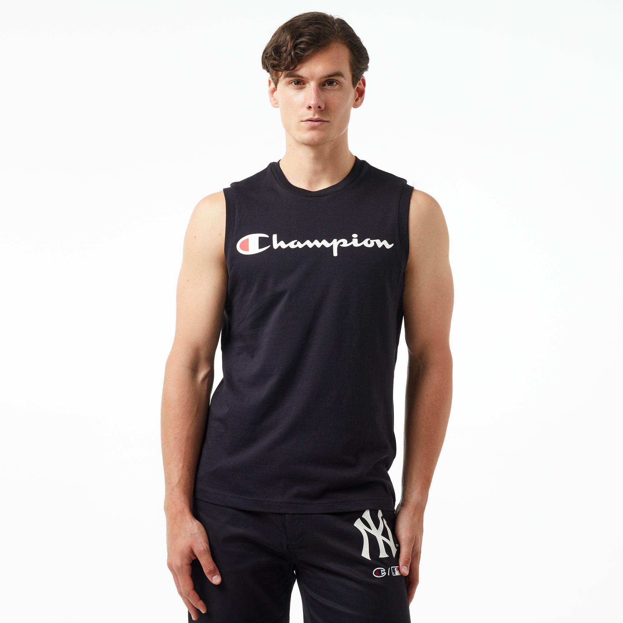 Champion Sleeveless Crewneck Erkek Siyah T-shirt