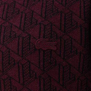  Lacoste Erkek Boğazlı Yaka Bordo Triko