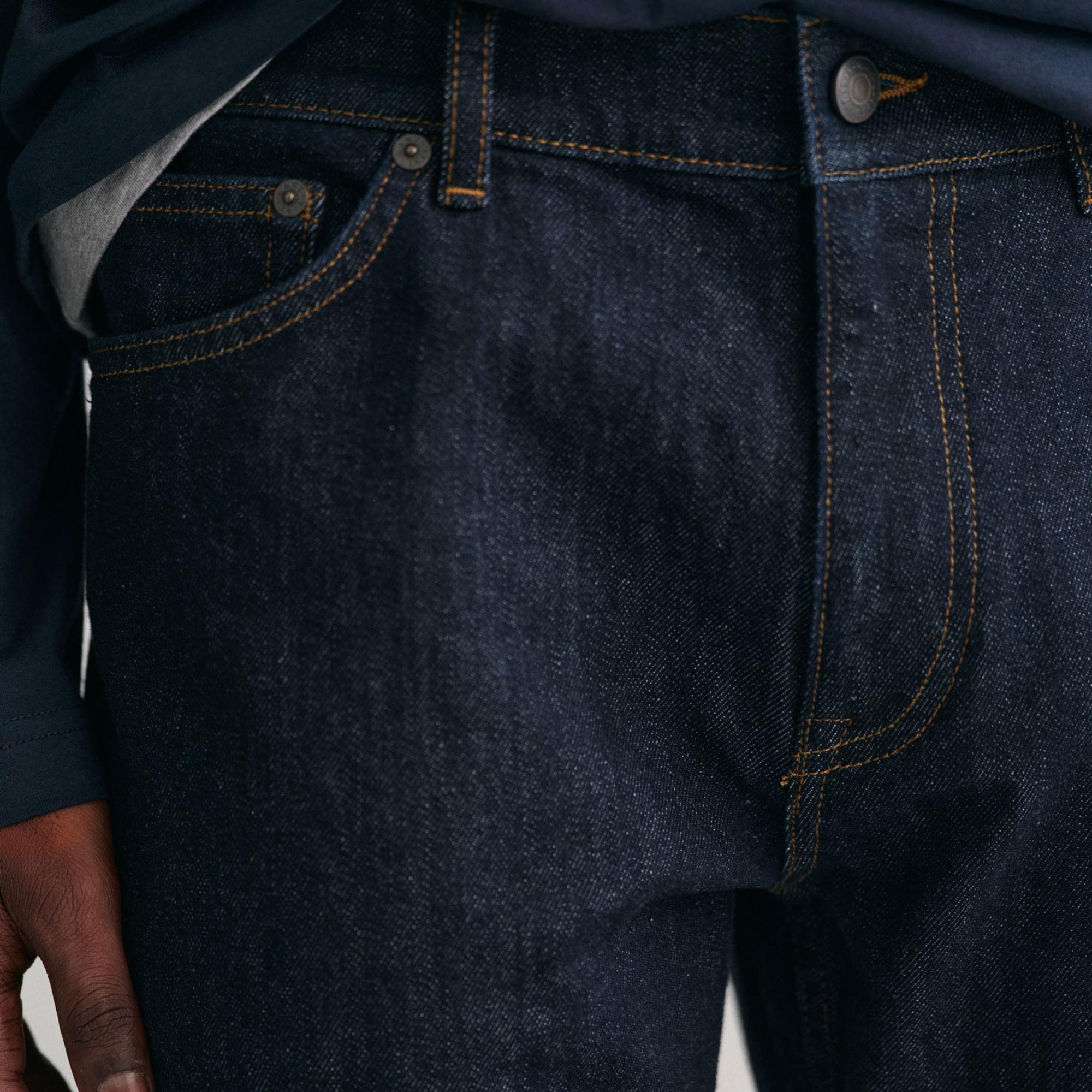 Gant Erkek Lacivert Regular Fit Jean Pantolon