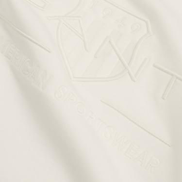  GANT Erkek Krem Regular Fit Bisiklet Yaka Logolu Sweatshirt