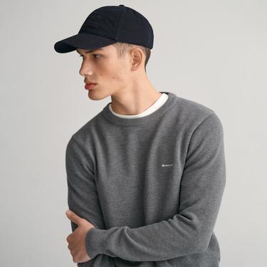  GANT Erkek Gri Regular Fit Bisiklet Yaka Kazak