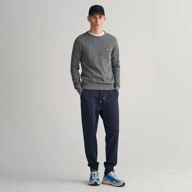  GANT Erkek Gri Regular Fit Bisiklet Yaka Kazak