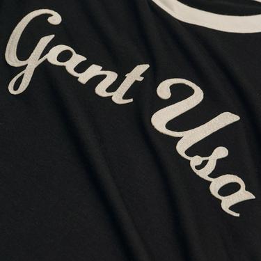  GANT Erkek Siyah Relaxed Fit Bisiklet Yaka Logolu T-shirt