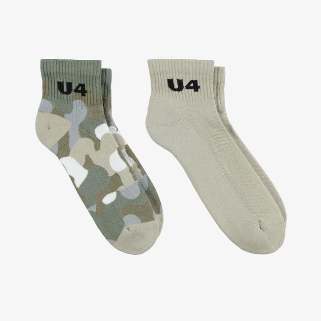  UNITED4 Unisex Gri 2'li Çorap