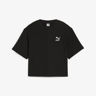  Puma Classıcs Ribbed Relaxed Kadın Siyah T-Shirt