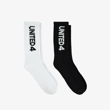  United 4 Street Essentials Crew Unisex Siyah/Beyaz 2'li Çorap