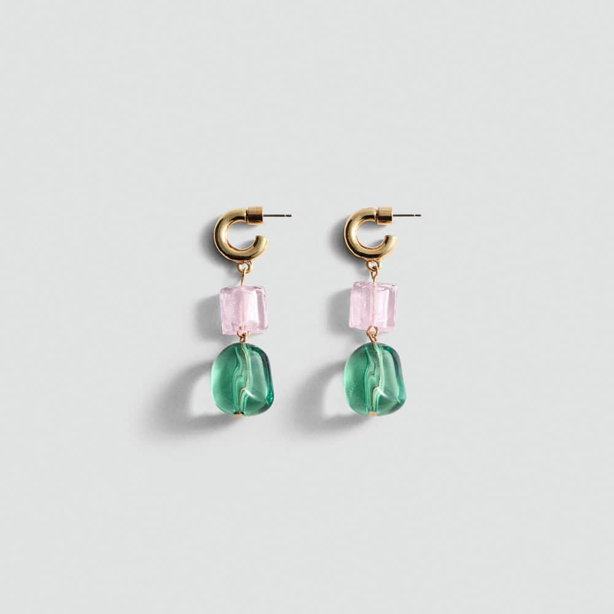 Mango Kadın Kombine Kristal Küpe Altın Sarısı