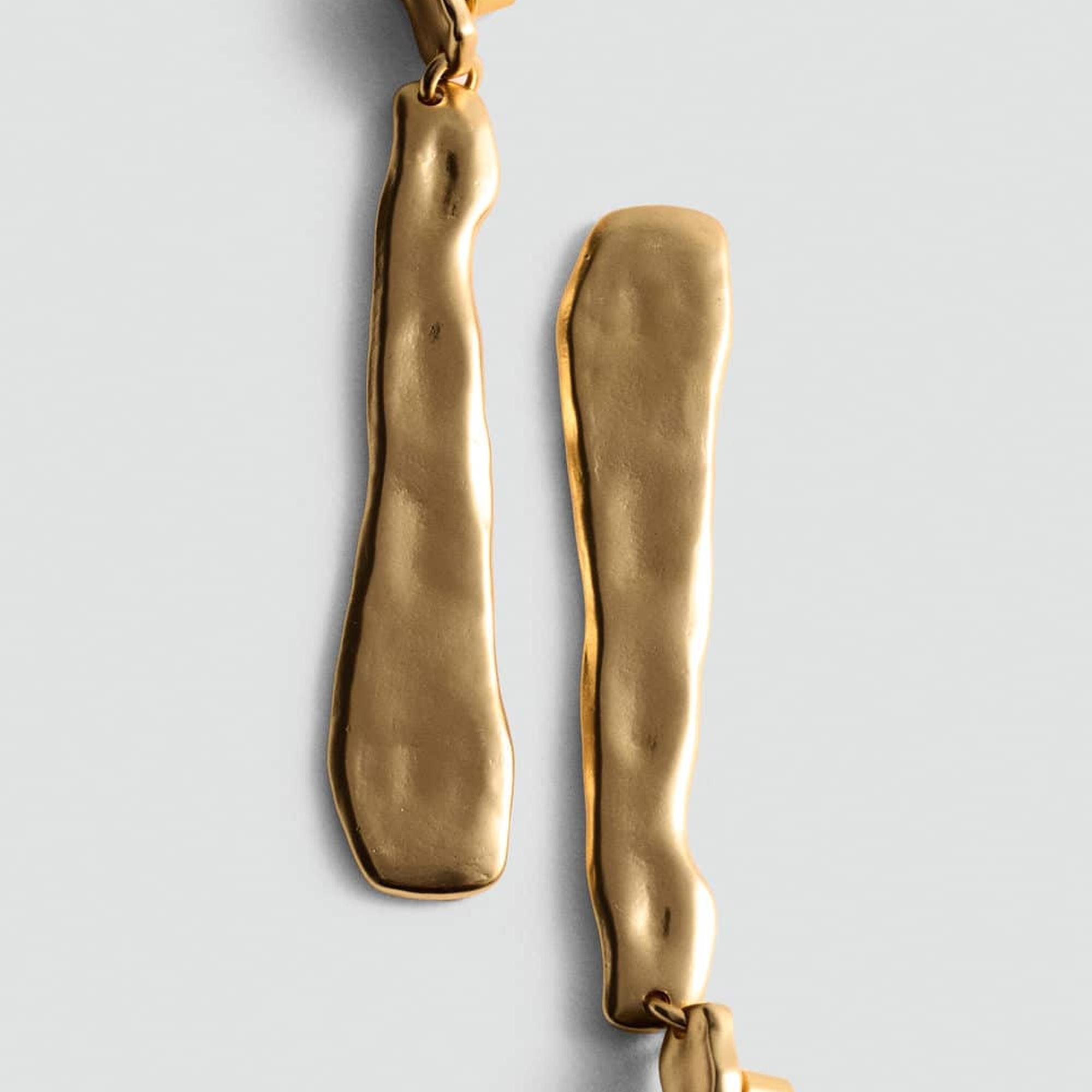 Mango Kadın Düzensiz Uzun Küpe Altın Sarısı