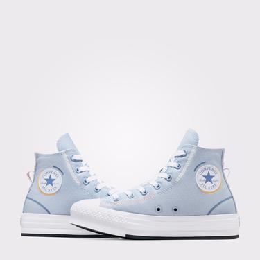  Converse Chuck Taylor All Star Lift Genç Mavi Platform Sneaker
