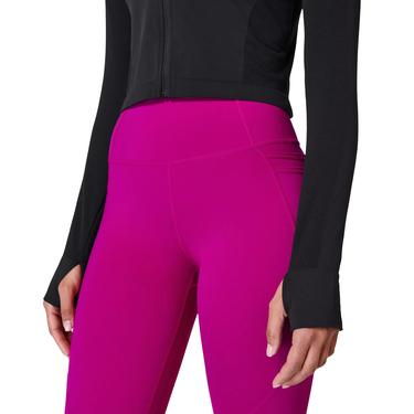  Sweaty Betty Athlete Crop Seamless Workout Zip Up Kadın Siyah Koşu Ceketi