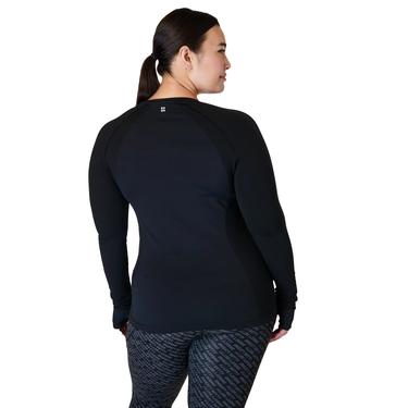  Sweaty Betty Athlete Seamless Workout Long Sleeve Top Kadın Siyah Fitness Tişört