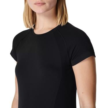  Sweaty Betty Athlete Seamless Workout T-shirt Kadın Siyah Fitness Tişört