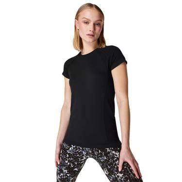  Sweaty Betty Athlete Seamless Workout T-shirt Kadın Siyah Fitness Tişört