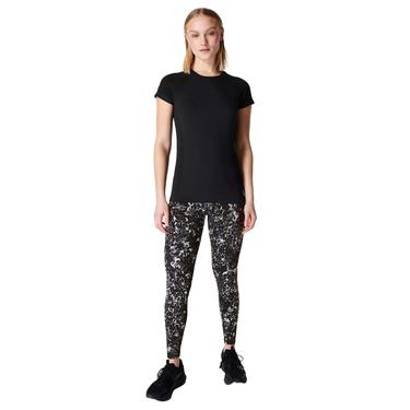  Sweaty Betty Athlete Seamless Workout T-shirt Kadın Siyah Fitness Tişört