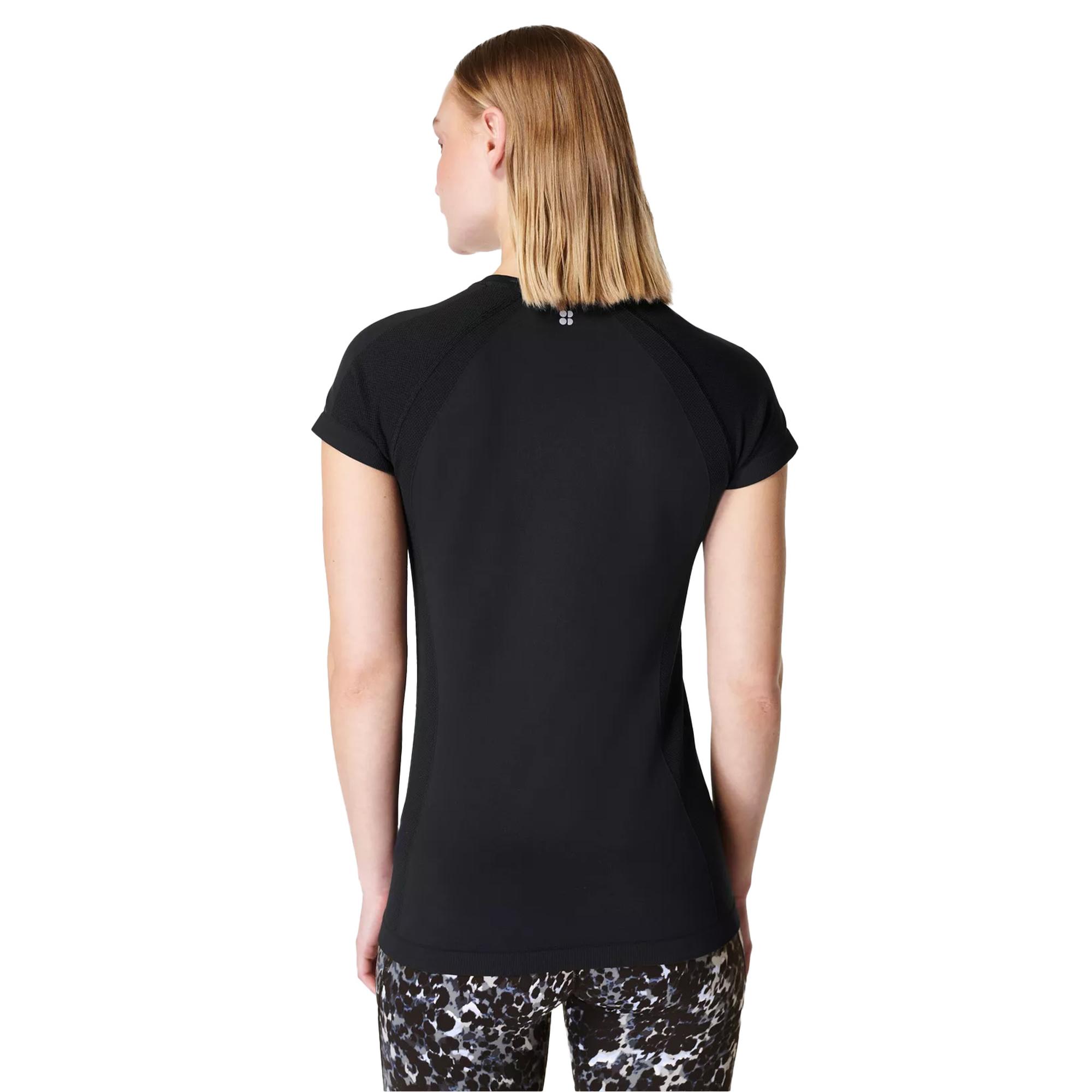 Sweaty Betty Athlete Seamless Workout T-shirt Kadın Siyah Fitness Tişört