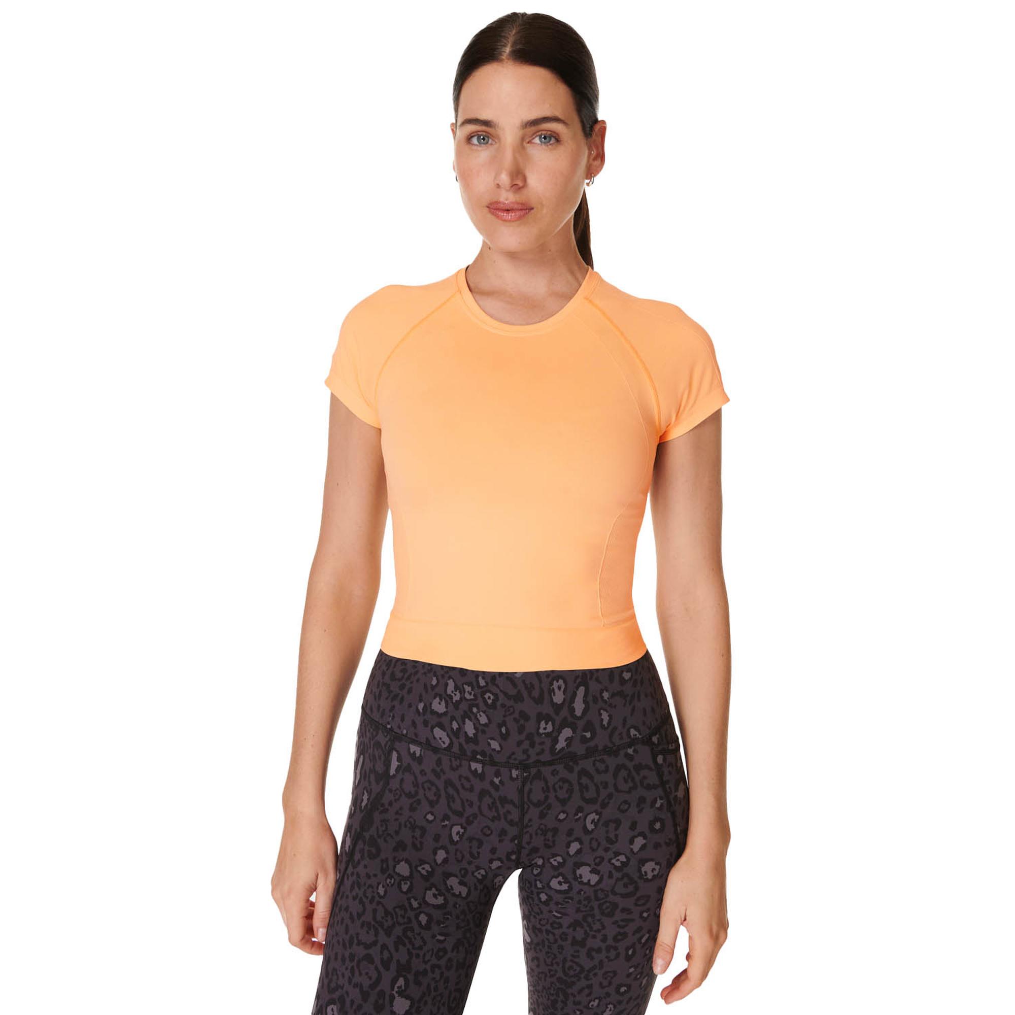 Sweaty Betty Athlete Crop Seamless Workout Kadın Turuncu Koşu Tank Top