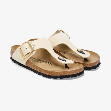  Birkenstock Gizeh Big Buckle Nu Kadın Krem Terlik