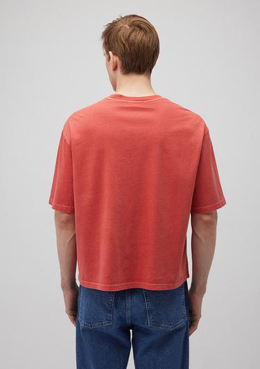  Mavi Baskılı Kırmızı Tişört Oversize / Geniş Kesim 0612241-70446