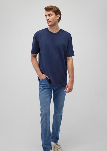  Mavi Lacivert Basic Tişört Loose Fit / Bol Rahat Kesim 066249-70497