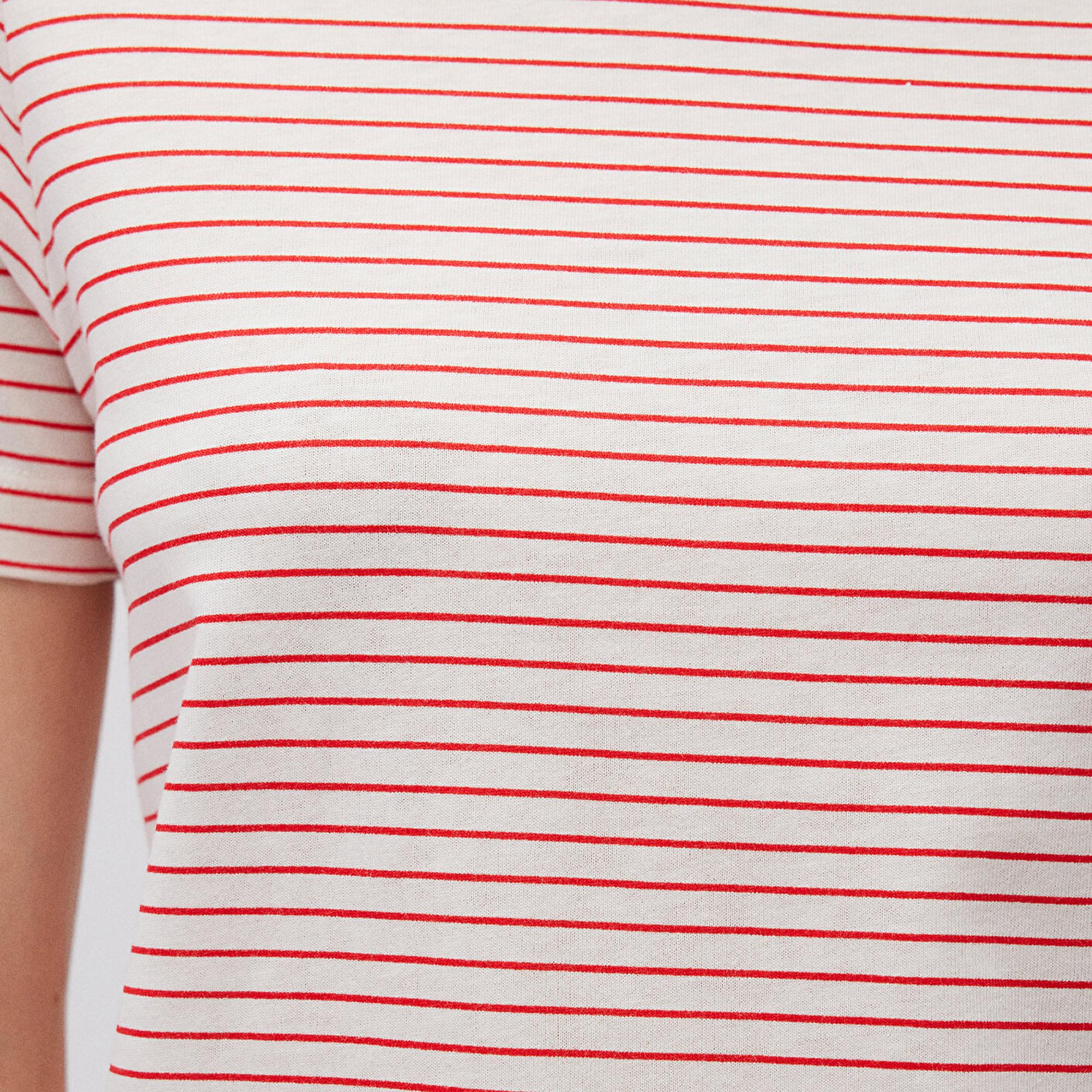 Mavi Kırmızı Çizgili Tişört Regular Fit / Normal Kesim 1612676-87966