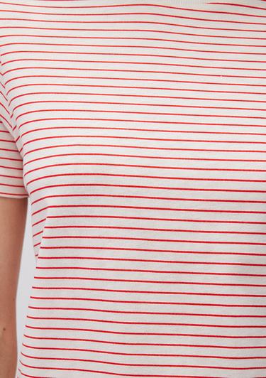  Mavi Kırmızı Çizgili Tişört Regular Fit / Normal Kesim 1612676-87966