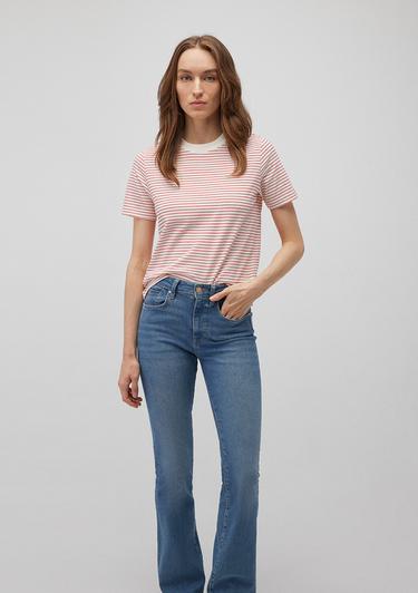  Mavi Kırmızı Çizgili Tişört Regular Fit / Normal Kesim 1612676-87966