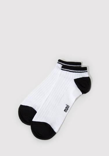  Mavi 2li Beyaz Patik Çorap 0911607-620