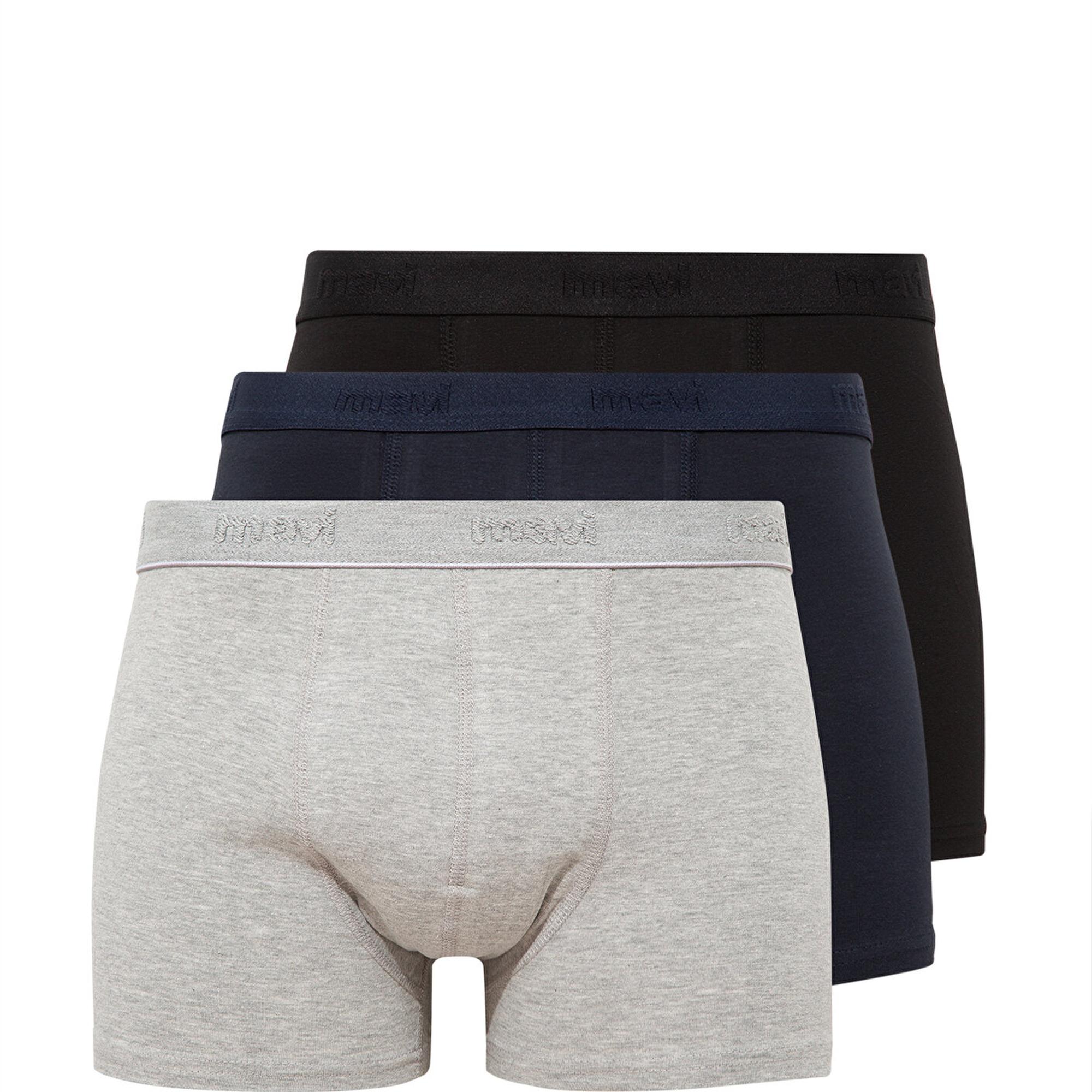 Mavi 3lü Siyah Basic Boxer Seti 0911411-900