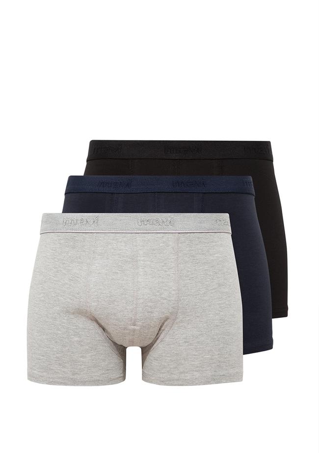  Mavi 3lü Siyah Basic Boxer Seti 0911411-900