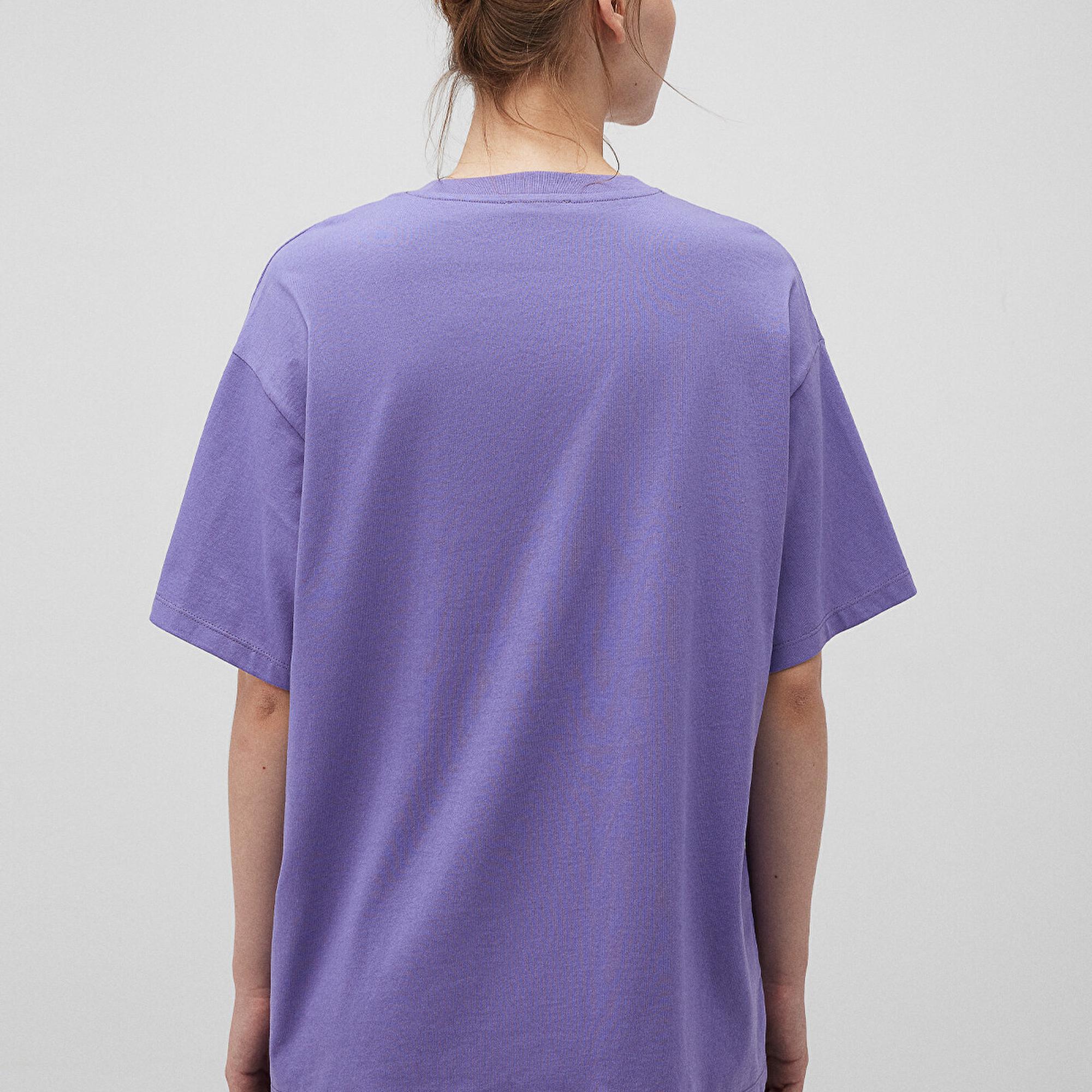 Mavi Mavi Logo Baskılı Mor Tişört Oversize / Geniş Kesim 1600843-70611