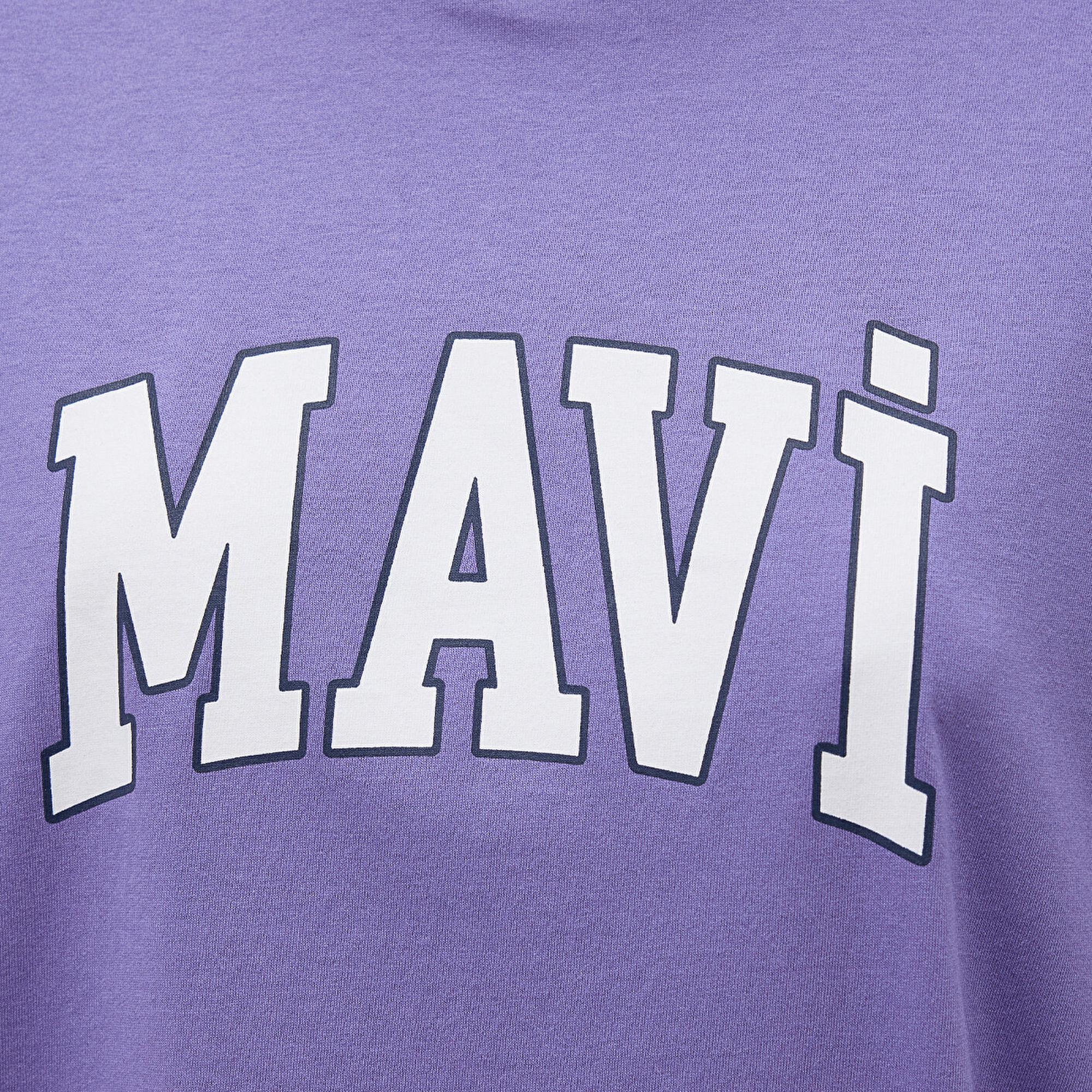 Mavi Mavi Logo Baskılı Mor Tişört Oversize / Geniş Kesim 1600843-70611