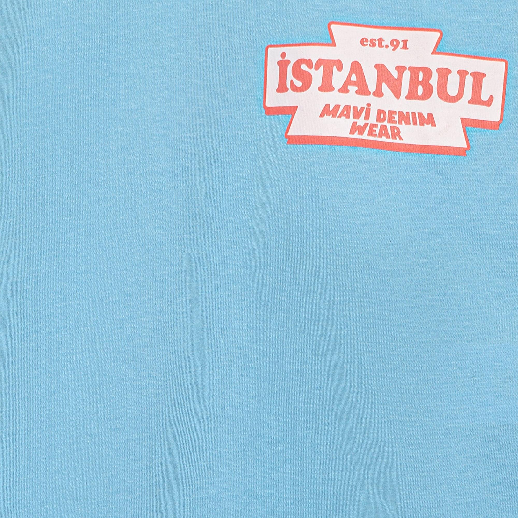 Çocuk Mavi Baskılı Mavi Tişört  7610233-88134