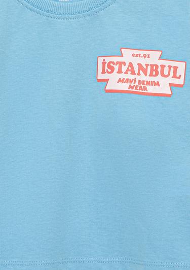  Çocuk Mavi Baskılı Mavi Tişört  7610233-88134