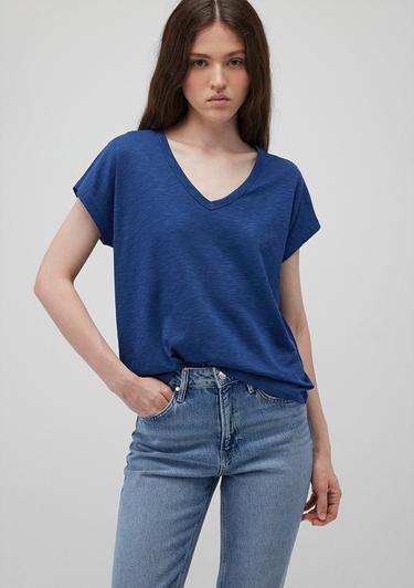  Mavi V Yaka Lacivert Basic Tişört Regular Fit / Normal Kesim 1612380-30808