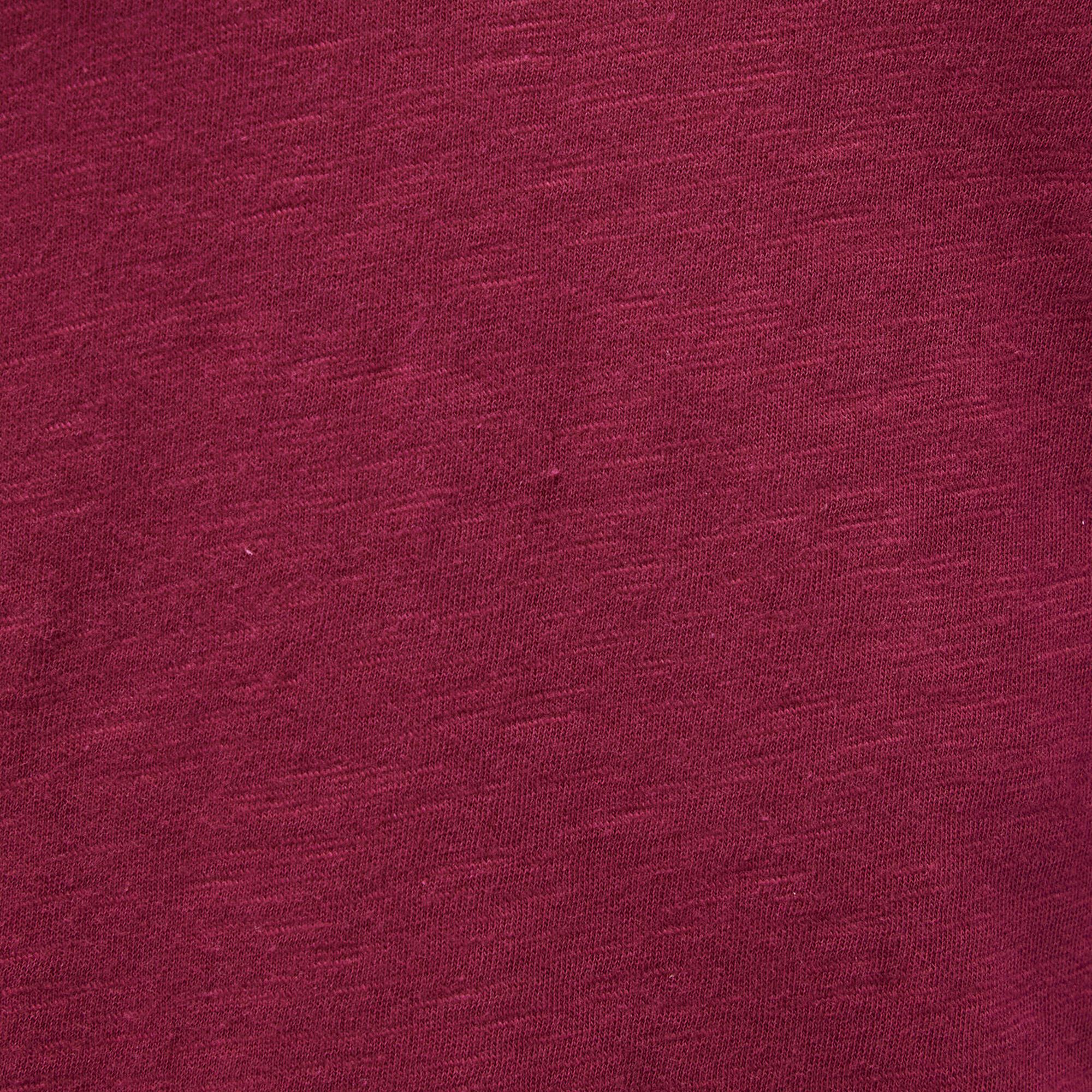 Mavi V Yaka Pembe Basic Tişört Regular Fit / Normal Kesim 1612380-70919