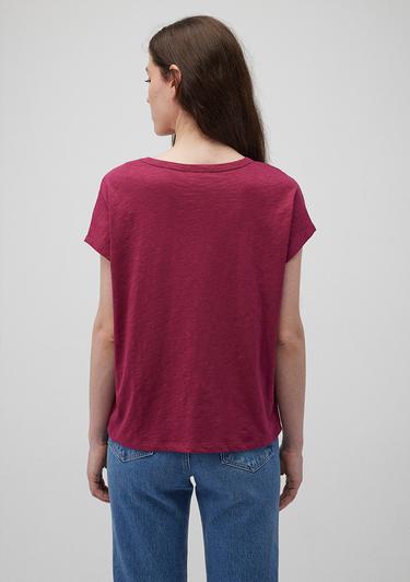  Mavi V Yaka Pembe Basic Tişört Regular Fit / Normal Kesim 1612380-70919