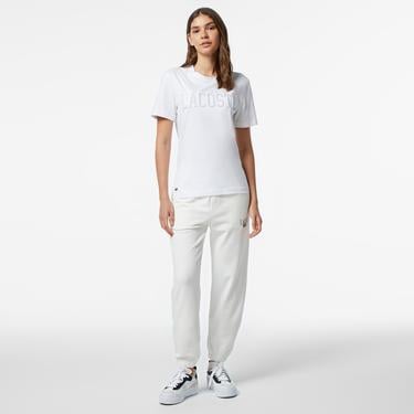  Lacoste Printed Kadın Beyaz Eşofman Altı