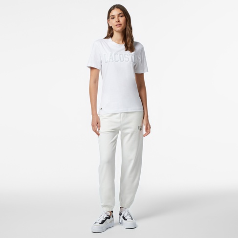  Lacoste Printed Kadın Beyaz Eşofman Altı