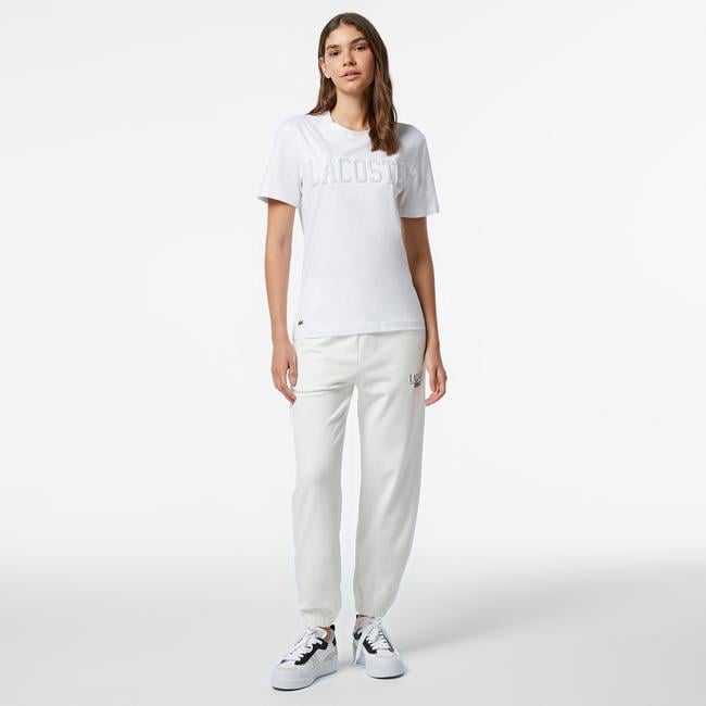  Lacoste Printed Kadın Beyaz Eşofman Altı