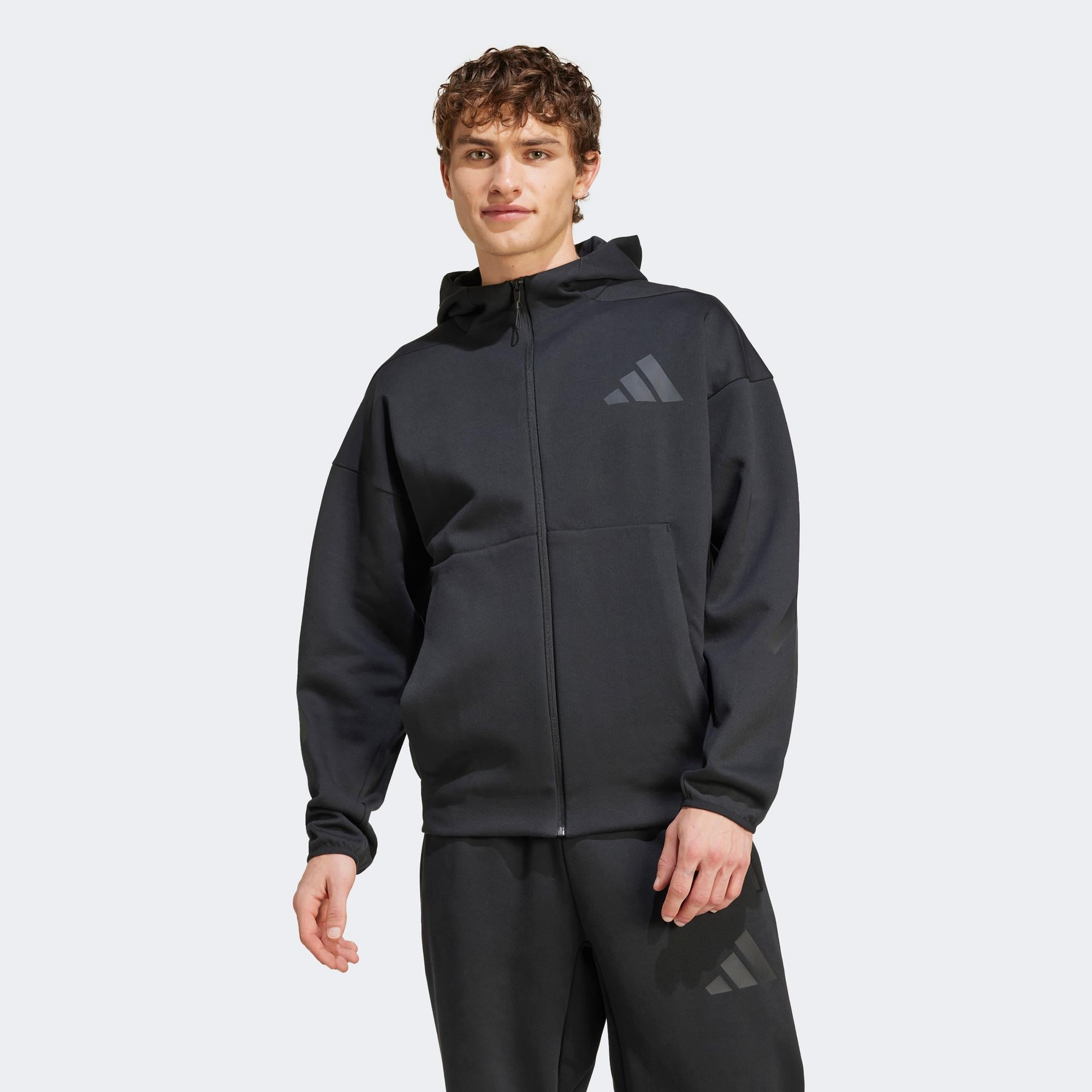 adidas Z.N.E. Full-Zip Hooded Erkek Siyah Eşofman Üstü
