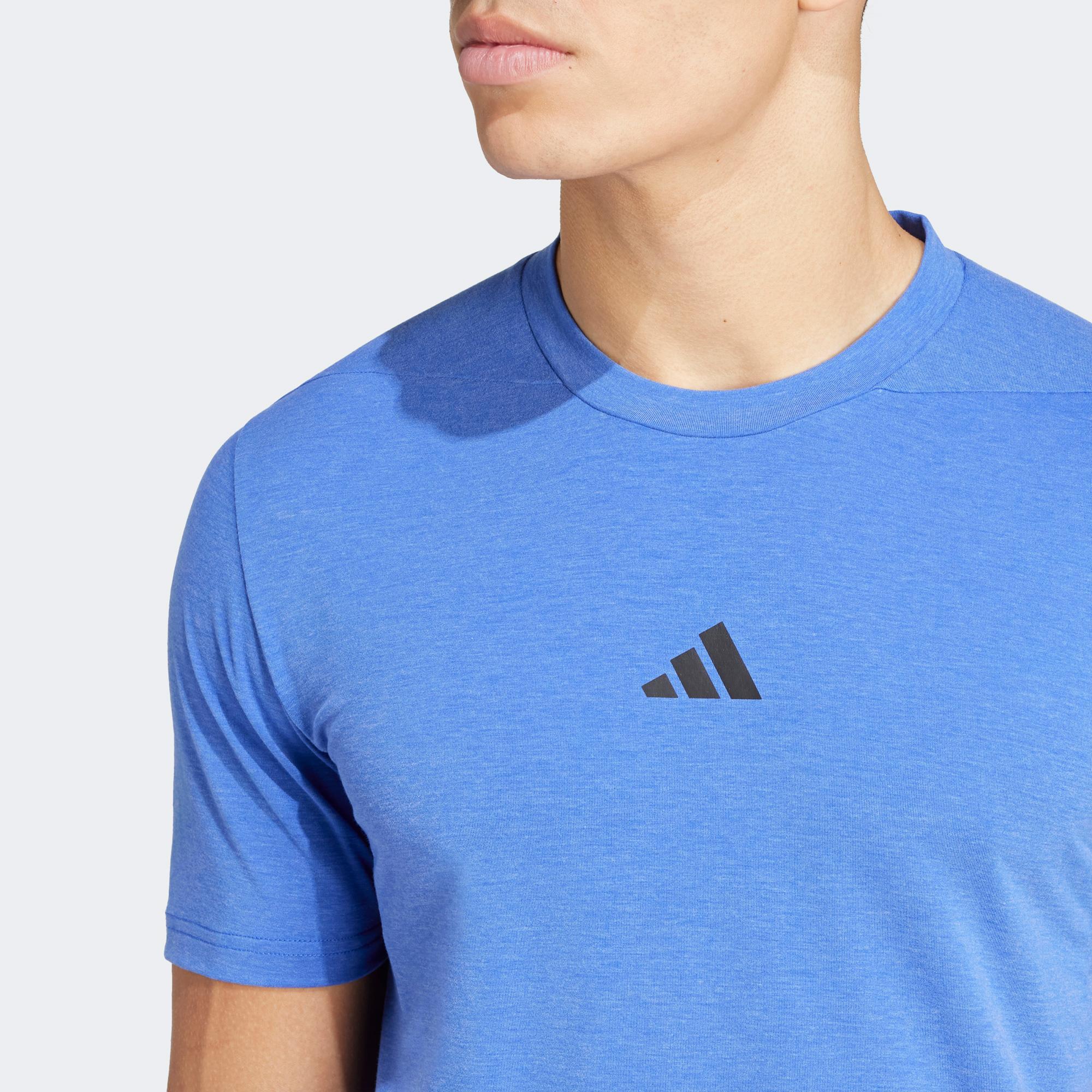 adidas Designed for Training Erkek Mavi T-Shirt