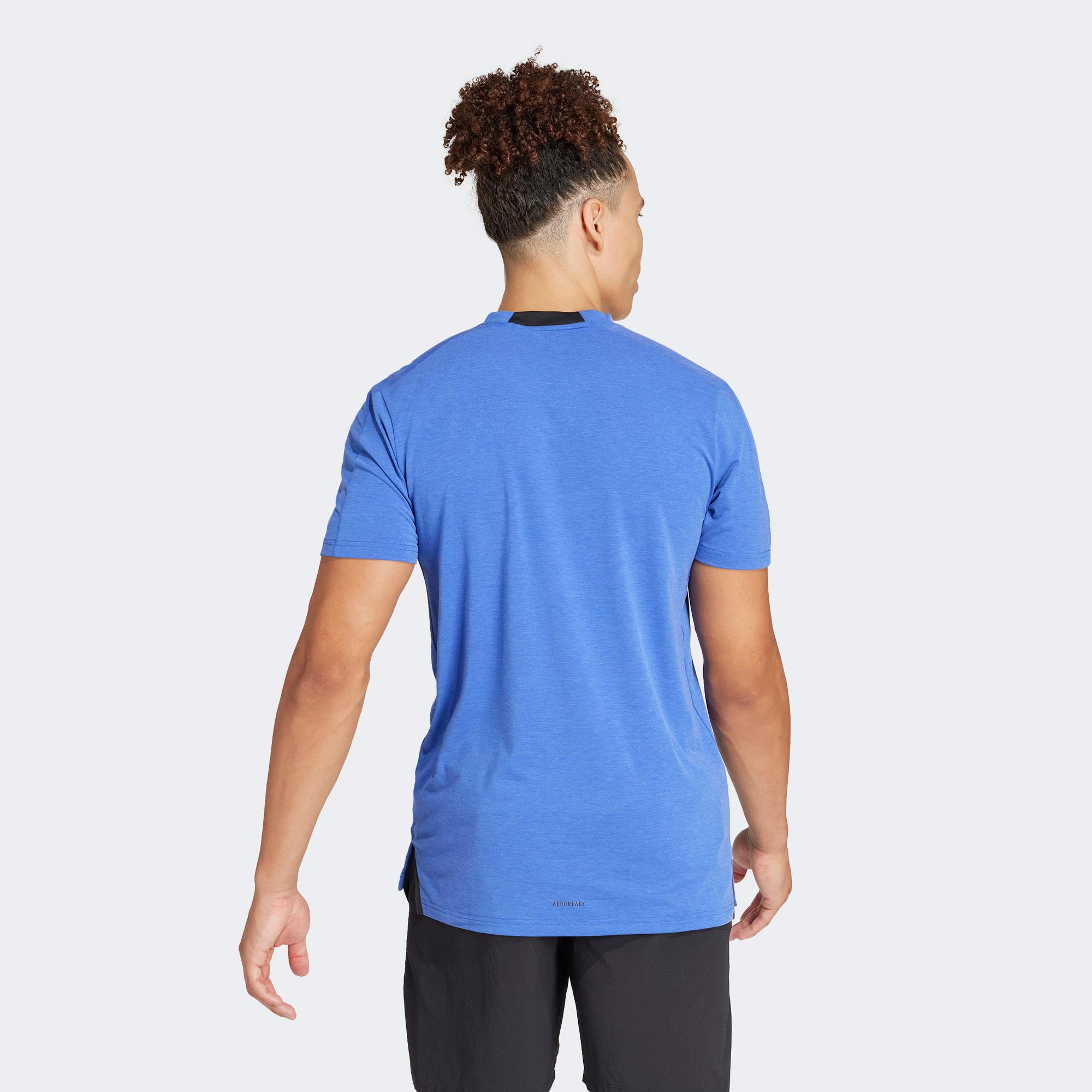 adidas Designed for Training Erkek Mavi T-Shirt