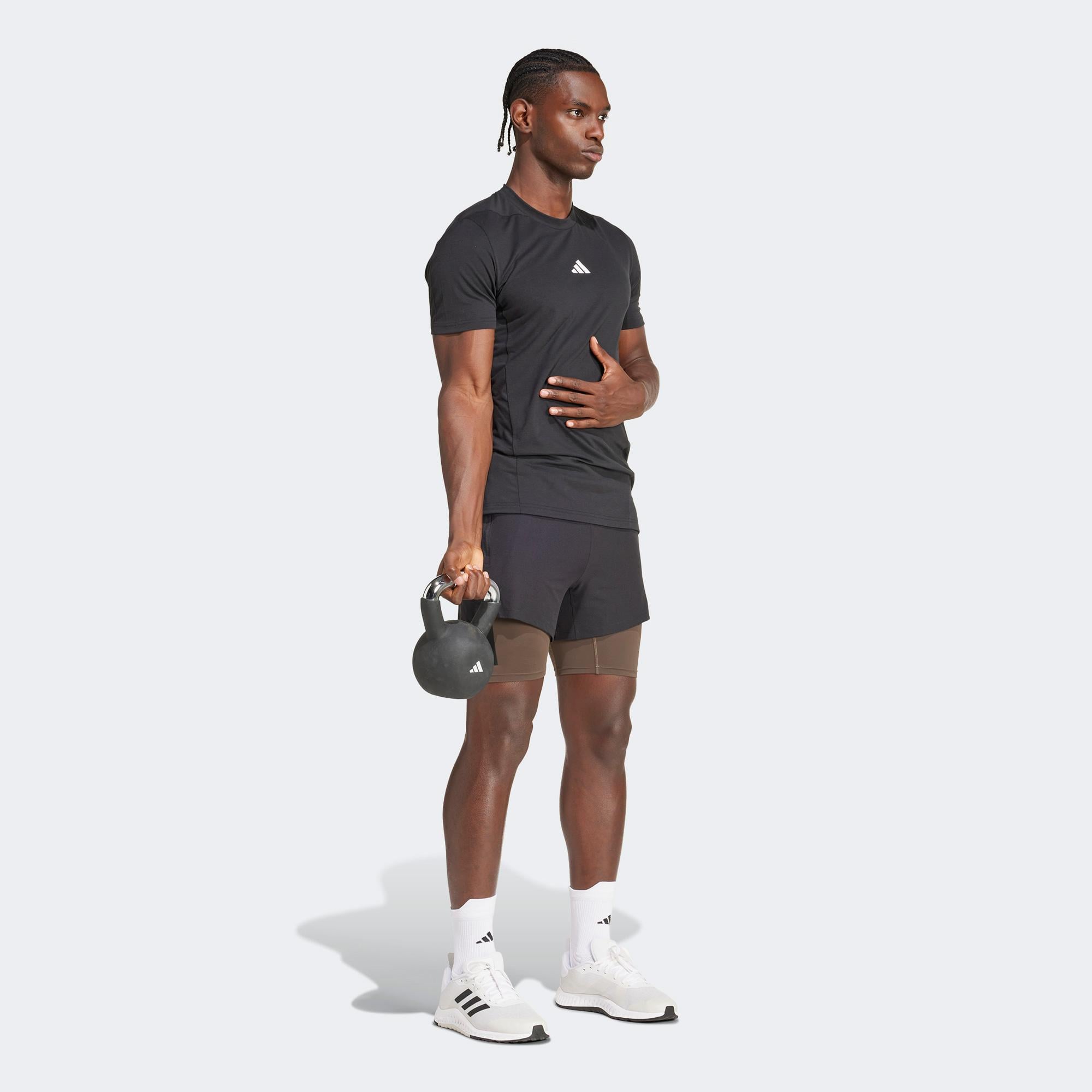 adidas Power Workout 2IN1 Erkek Siyah Antrenman Şortu