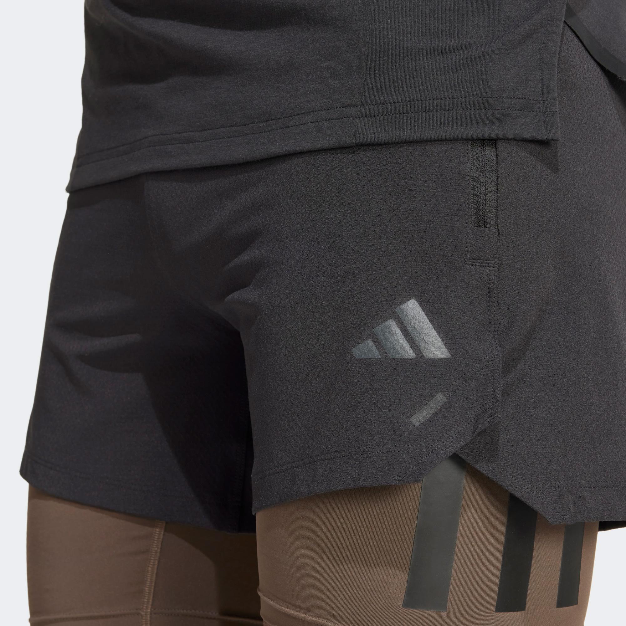 adidas Power Workout 2IN1 Erkek Siyah Antrenman Şortu