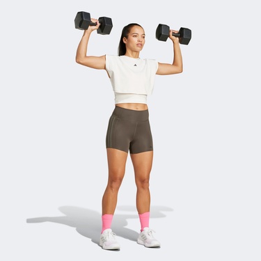  adidas Power Boxy Kadın Beyaz Antrenman T-Shirt