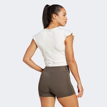  adidas Power Boxy Kadın Beyaz Antrenman T-Shirt