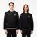 Unisex Loose Fit Bisiklet Yaka Organik Pamuk Siyah Sweatshirt